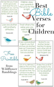 10 Best Bible Verses For Children free Printable Wildflower