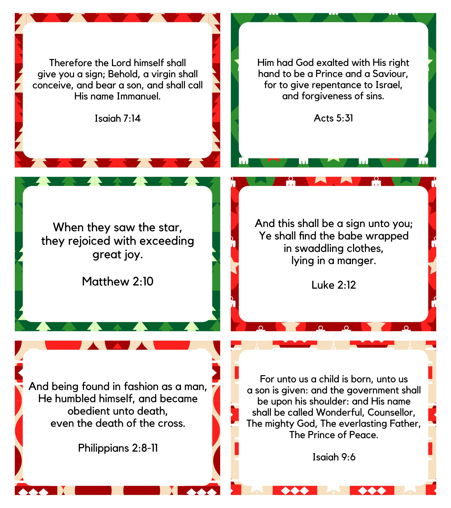 10 Best Free Printable Christmas Bible Verses Printablee
