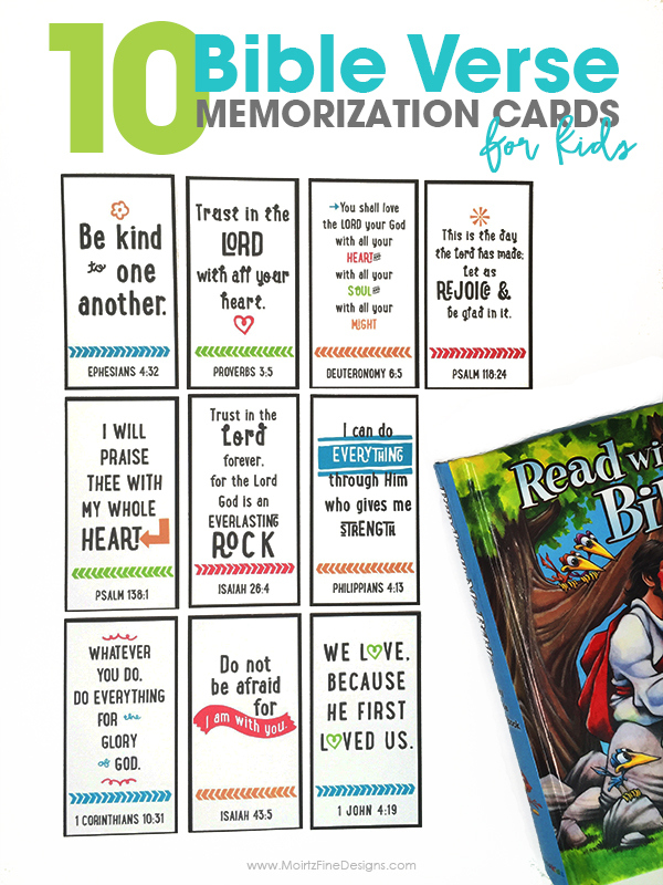 10 Bible Verse Memorization Cards For Kids Free Printable