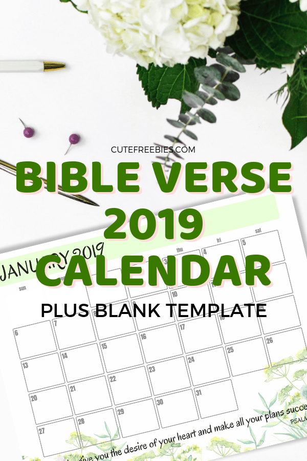 2020 Bible Verse Calendar Free Printable Free Bible Christian 