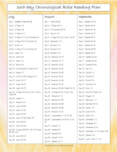 365 day Chronological Bible Reading Plan Kaylene Yoder Bible