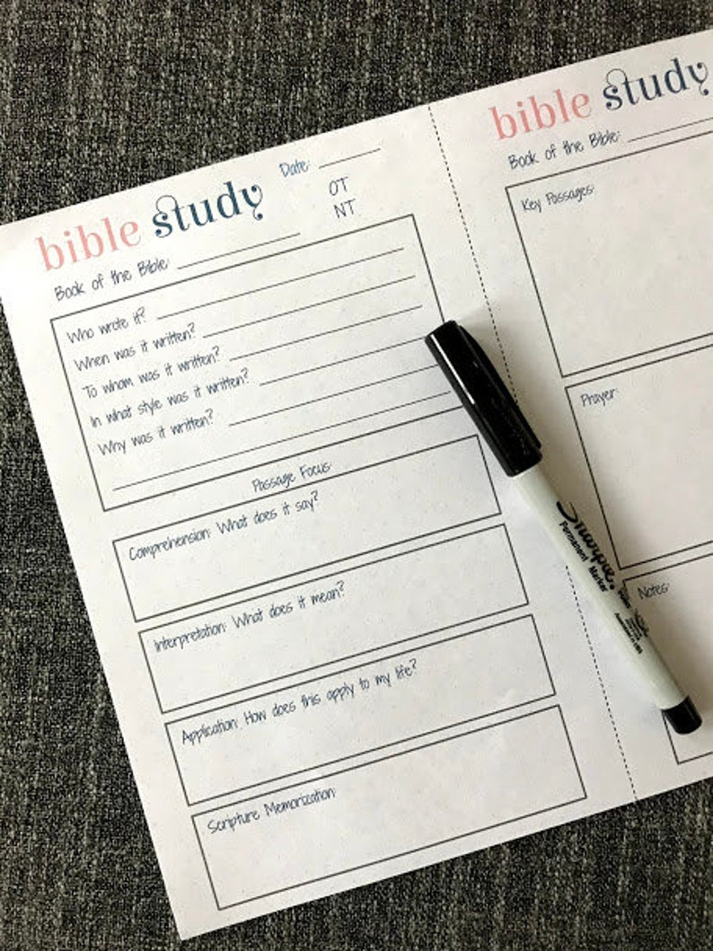5 Page Bible Study Bullet Journal Bundle Printable Color And Etsy