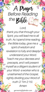 A prayer before reading the Bible 1