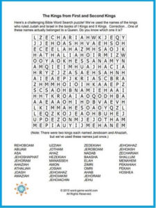 A Printable Bible Word Search All About Kings Bible Word Searches