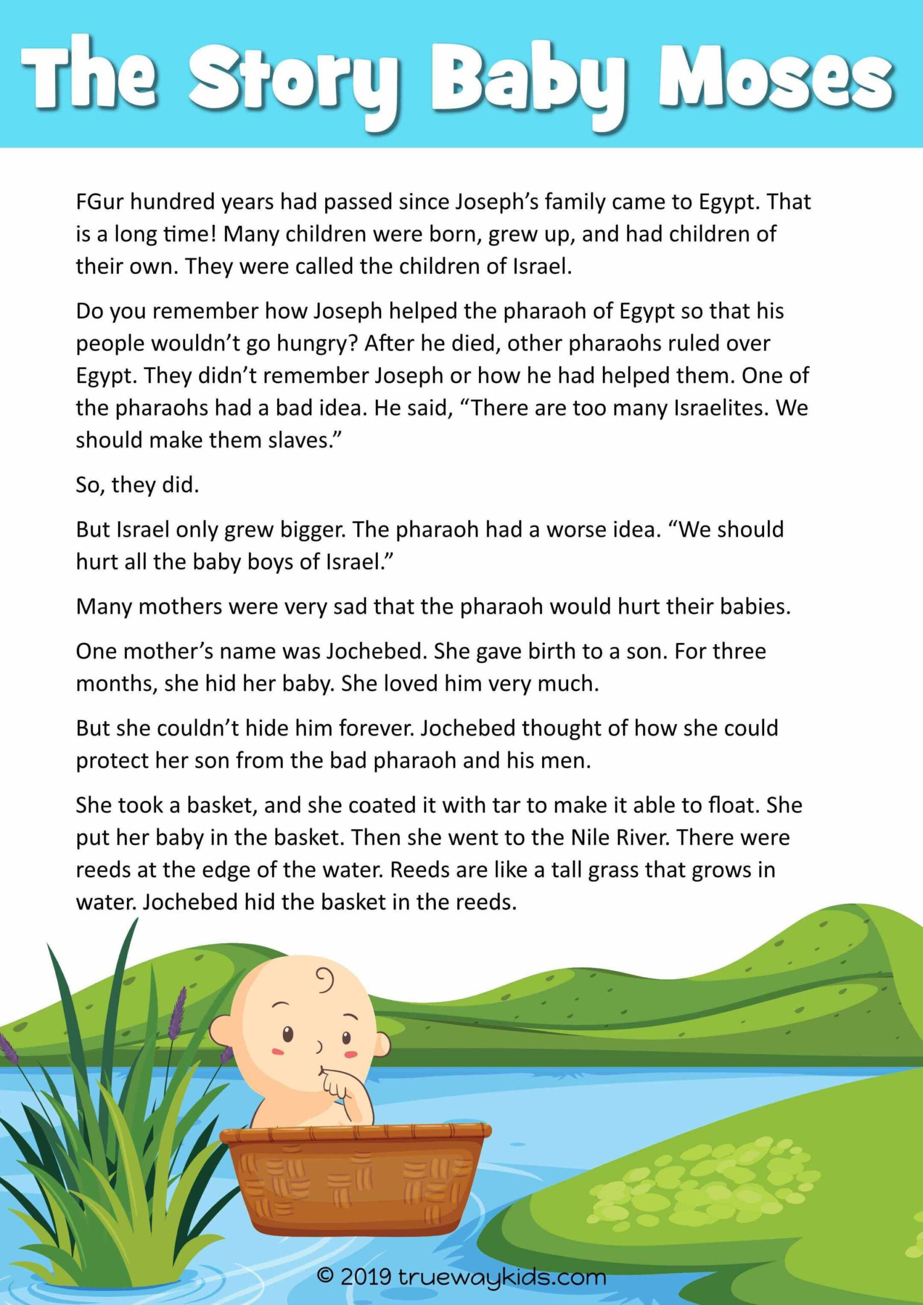 Baby Moses Bible Lesson For Under 5s Trueway Kids Free Printable 