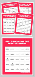BIBLE BOOKS OF THE OLD TESTAMENT BINGO Bingo Cards Free Printable