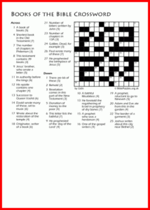 Bible Crossword Puzzle Books Of The Bible BiblePuzzles