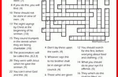 Bible Crossword Puzzle The Sermon On The Mount BiblePuzzles