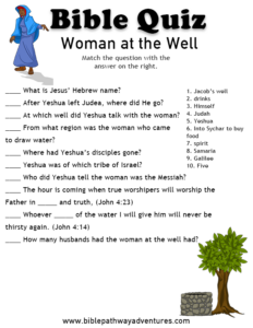 Bible Quiz For Kids Woman At The Well hebrewlessonsforkids Bible