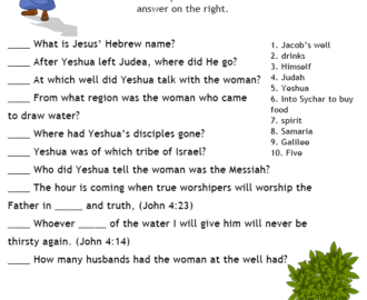 Bible Quiz For Kids Woman At The Well hebrewlessonsforkids Bible