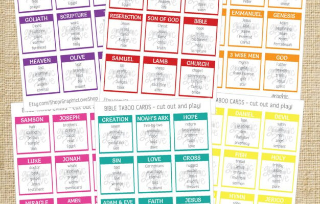 Bible Taboo Game 54 Cards PDF Instant Download Printable Taboo