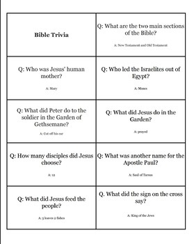 Bible Trivia By Frugal Homeschoolers Teachers Pay Teachers