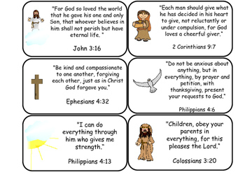 Bible Verse Printable Flashcards Preschool Kindergarten Bible TpT