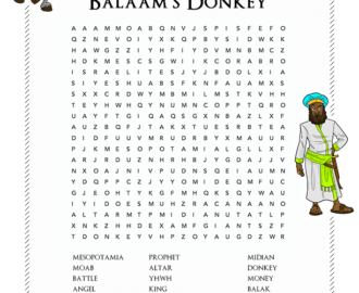 Bible Word Search Balaam 39 s Donkey Free Download