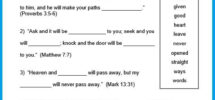 Bible Worksheets For Kids Feature Fill in The Blank Scriptures That Are