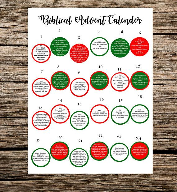 Biblical Advent Calendar Printable Advent Calendar Printable Advent 