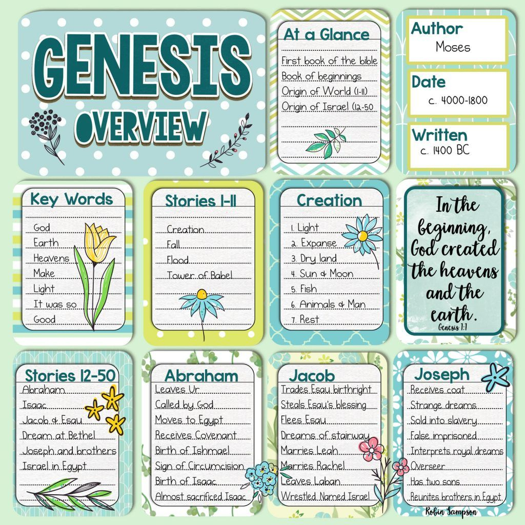 BJPCARDS genesis Genesis Bible Study Bible Study Notes Bible Study 