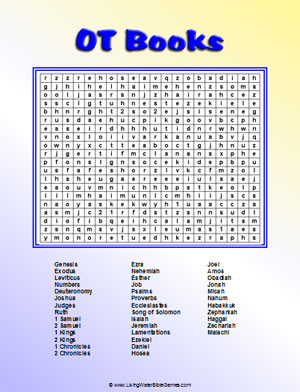 Books Of The Bible Word Search