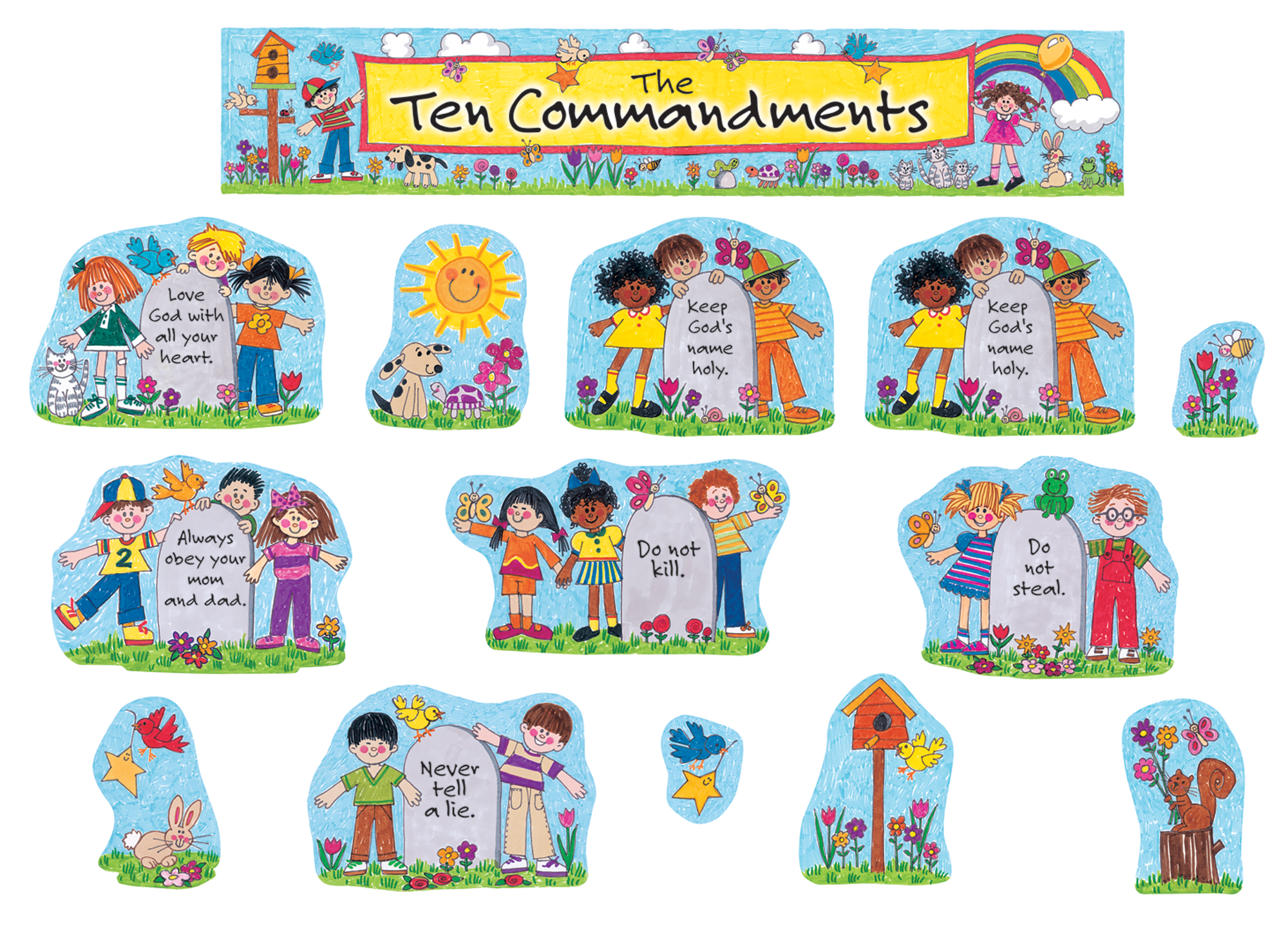 Children 39 s Ten Commandments Bulletin Board Display Set TCR7000 