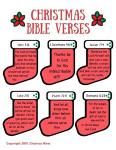 Christmas Bible Verses For Kids Free Printable Memory Verses