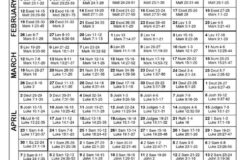 Chronological Bible In One Year Calendar Year Bible Reading Plan
