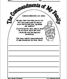 Commandments Of My Family Worksheet That Resource Site