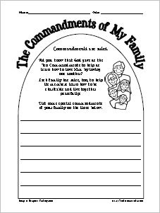 Commandments Of My Family Worksheet That Resource Site