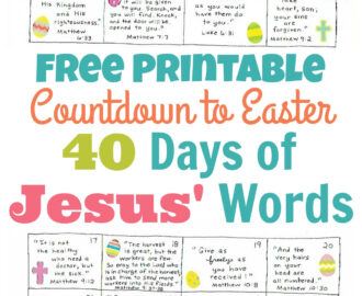Countdown To Easter 40 Days Of Jesus 39 Words For Kids FREE Printable