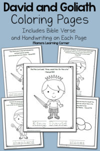David And Goliath Bible Coloring Pages Mamas Learning Corner