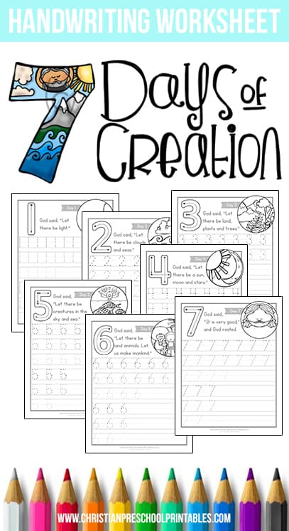 Days Of Creation Worksheets Christian Preschool Printables