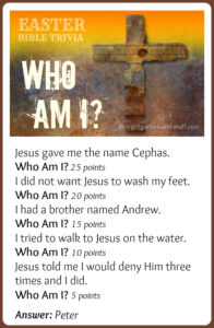 Easter Bible Trivia Game Who Am I