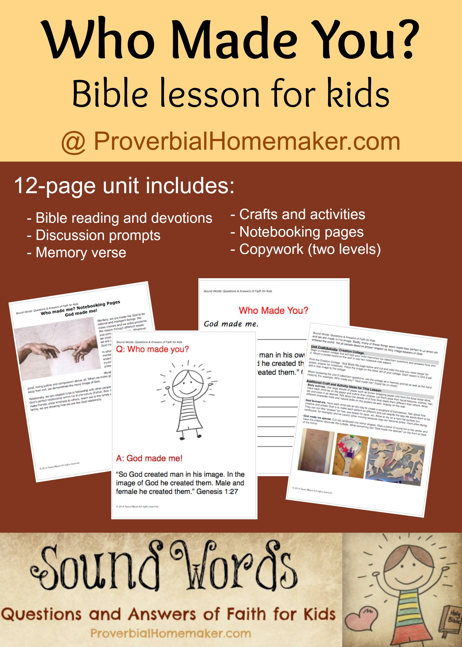 FREE 39 Who Make You 39 Bible Lesson For Kids Free Homeschool Deals