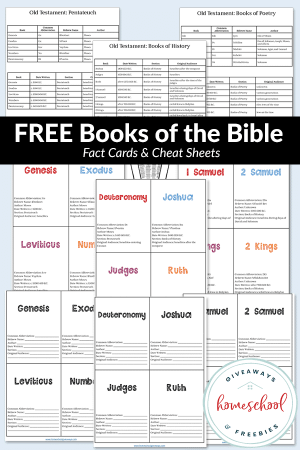Free Books Of The Bible List Printable Cheat Sheets And Flash Cards 