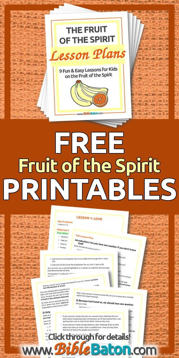 Free Fruit Of The Spirit Lesson Plans For Kids BibleBaton Bible 