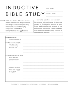 Free Inductive Bible Study Sheet For All Ages Bible Study Tools