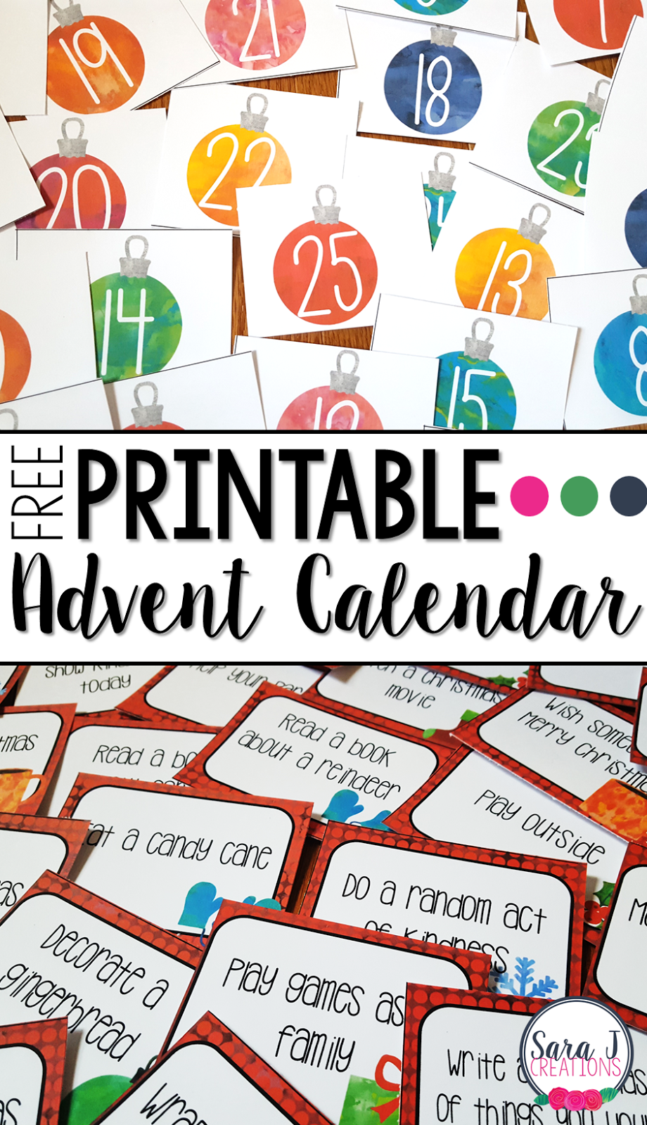 Free Printable Advent Calendar Sara J Creations