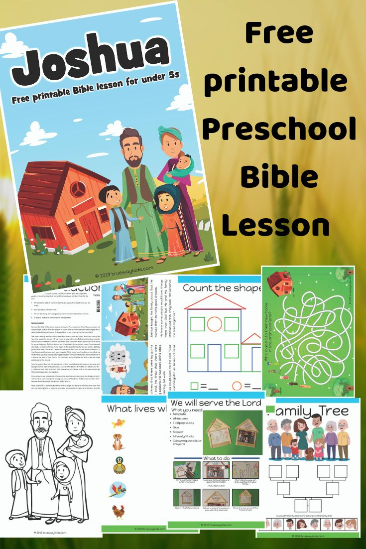 Free Printable Joshua Bible Lesson For Preschool Kids Bible Lessons 