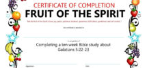 Fruit Of The Spirit Vacation Bible School School Certificates
