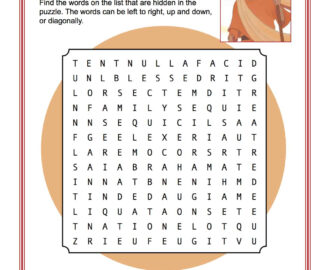 God Guided Abraham Word Search Children 39 s Bible Activities Sunday