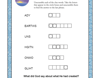 God Made The World Word Scramble Bible Word Exercises For Kids