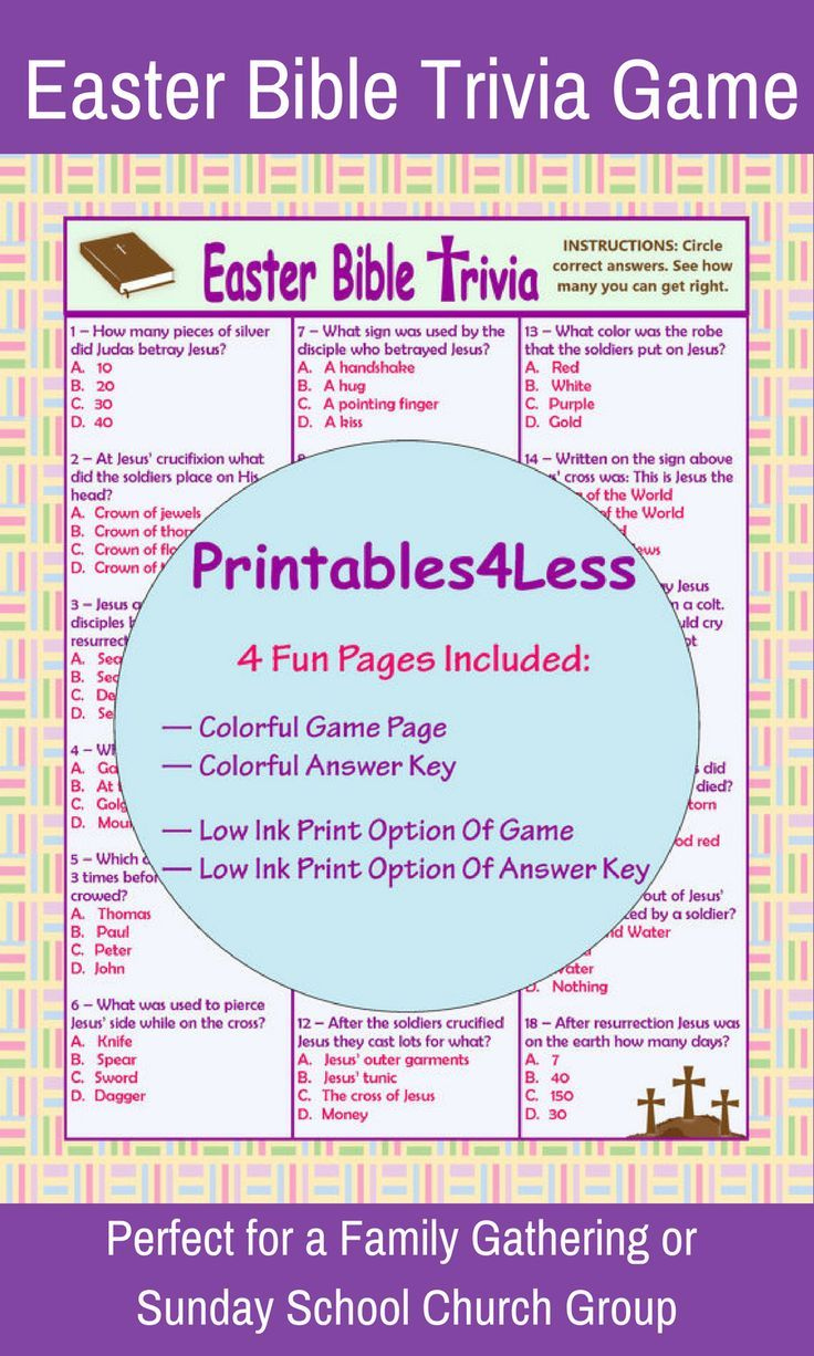 I Love This Easter Bible Trivia Game It Will Be A Fun Family Game This 