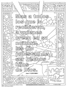 John 1 12 Printable Coloring Page In Spanish Juan 1 12 P gina Para
