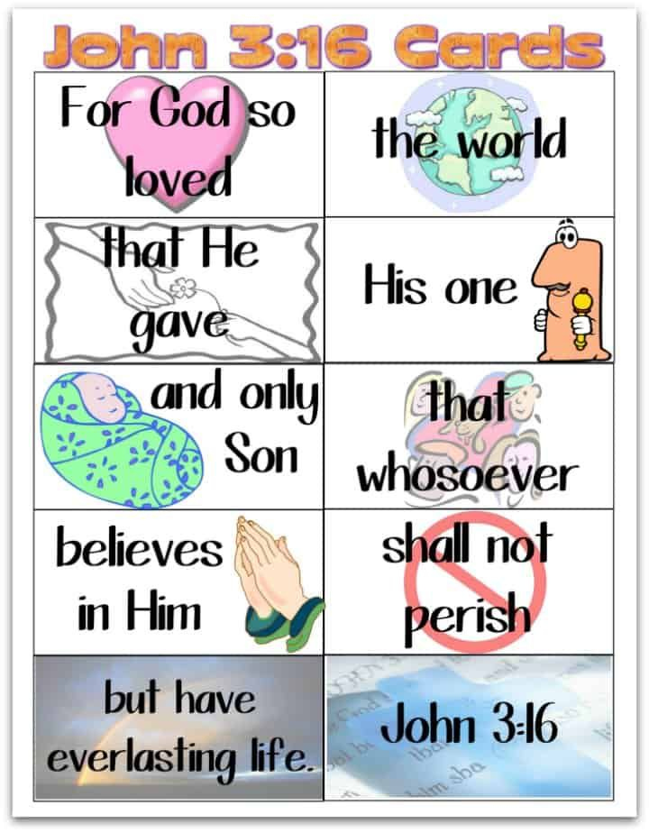 John 3 16 quot Bible Memory Flash Cards In 2020 Bible Lessons For 