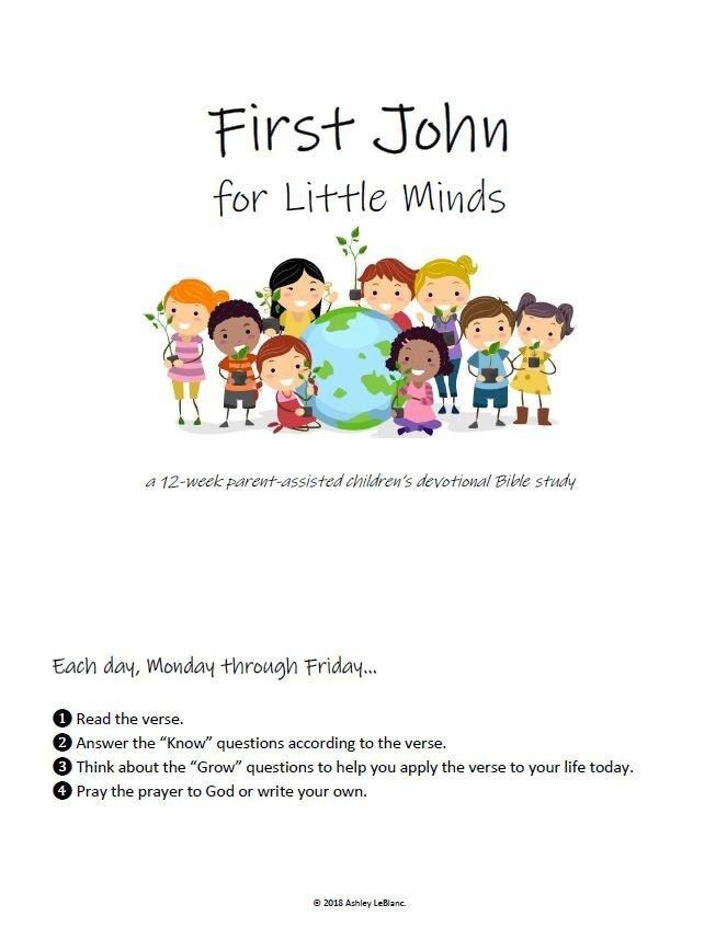 KJV First John Bible Study Children Kids 60 Lesson Devotional Etsy