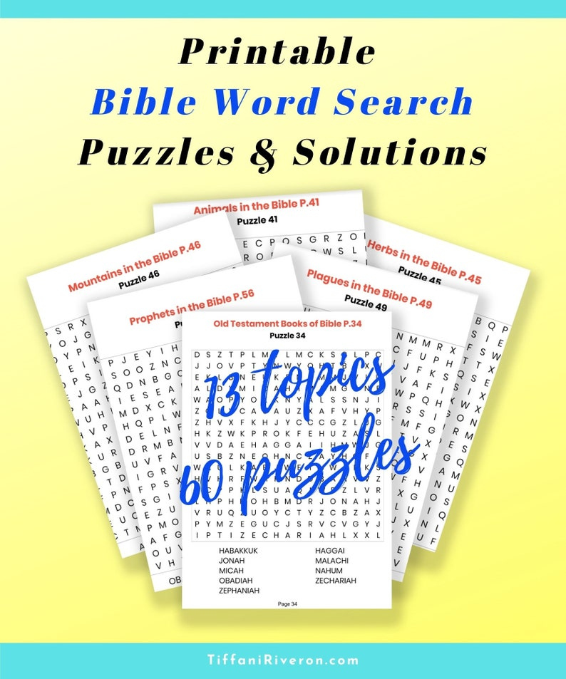 Large Print Bible Word Search Puzzle Book Printable For Adults Etsy