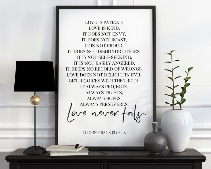 Love Is Patient Art Print Love Is Patient Bible Verse Wall Etsy 