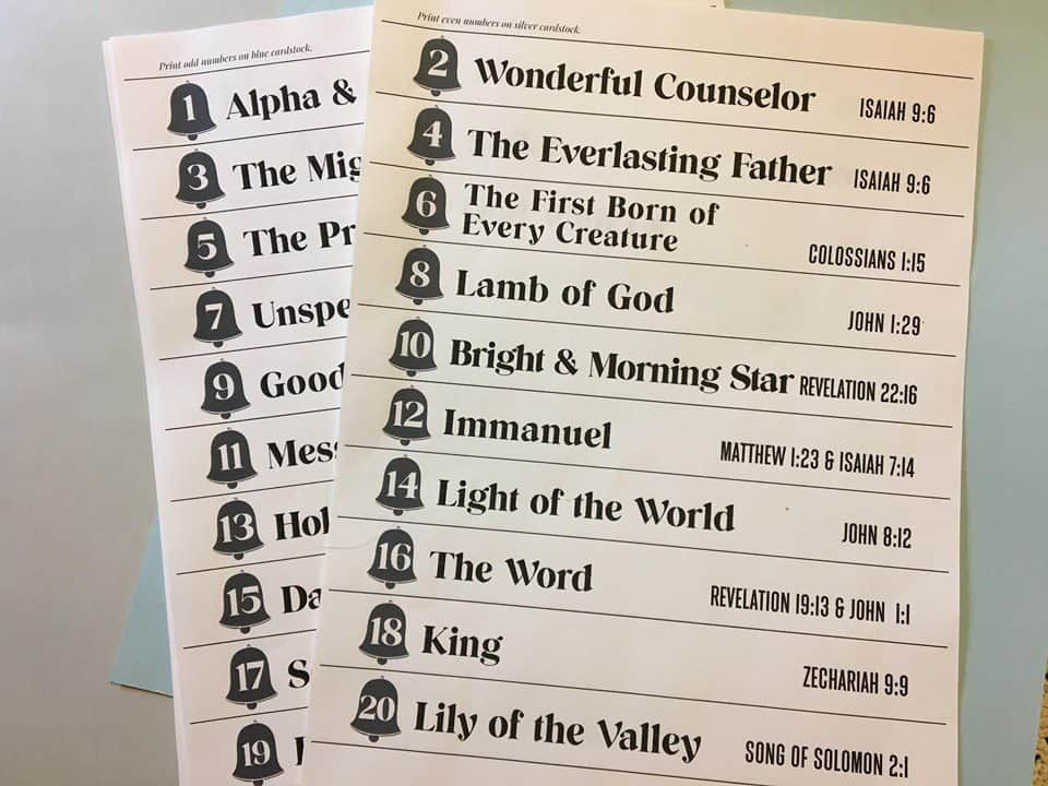 Names Of Jesus Advent Chain Free Printable Names Of Jesus Jesus 