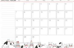 November 2021 cat monthly planner printable Cute Freebies For You