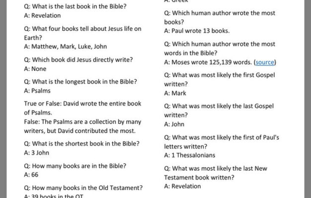 Pin By Clara Y Lepatu On Kids Kona Bible Facts Trivia Questions And