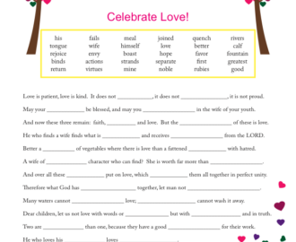 Printable All About Love Bible Verse Race Sunday School Lessons